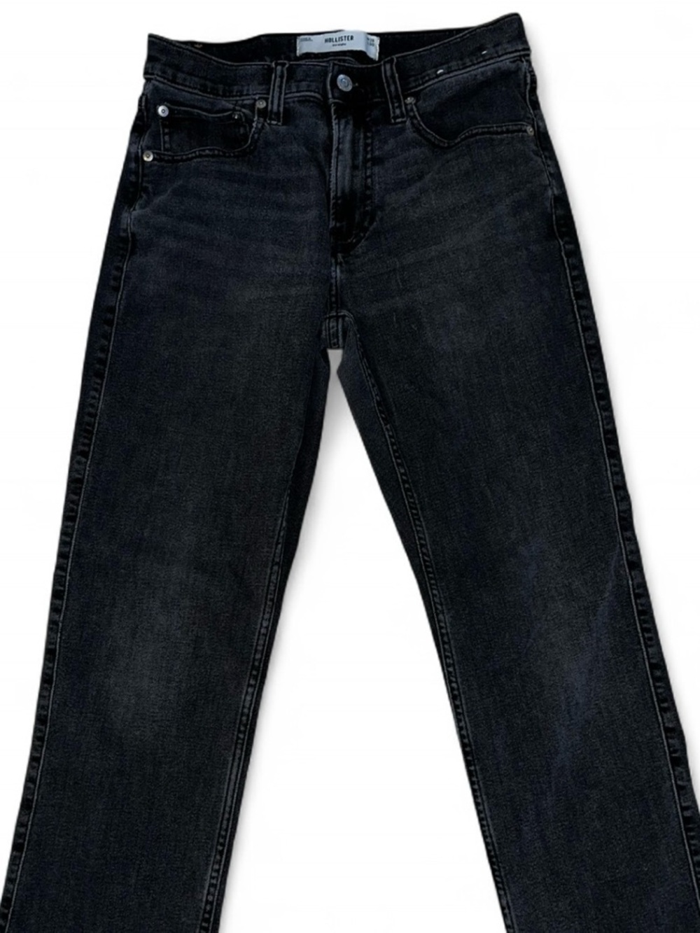 Hollister Dark Wash/Black Straight-Leg Jeans